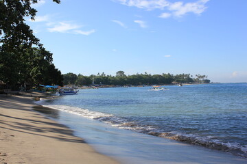 Ones of beach in the back of hotel in Lombok island Indonesia