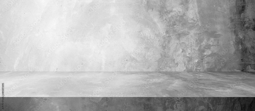Concrete wall and floor with light and shadow backgrounds, use for ...