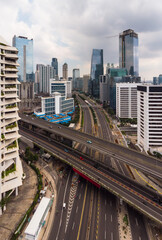 Wall Mural - Aerial view of Jakarta main business district in Indonesia capital city
