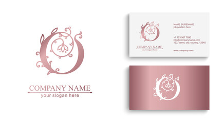 Premium Vector O logo. Monnogram and business cards. Personal logo or sign for branding an elite company.