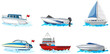 © blueringmedia - Set of different kind of boats and ship isolated on white background