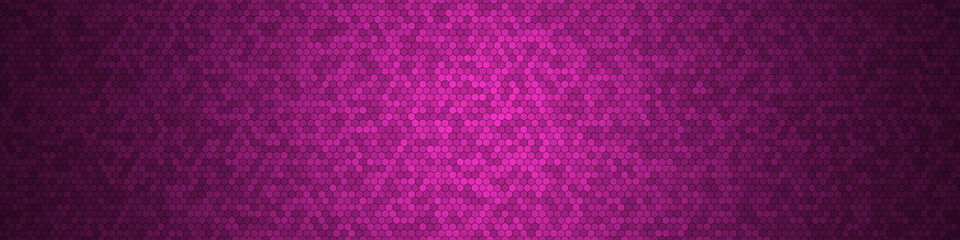 Wall Mural - Honeycomb Grid tile random background or Hexagonal cell texture. in color Bright Pink or purple or violet with dark or black gradient. for billboard backdrop or background.