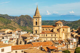 Fototapeta Sawanna - Italy, Sicily, Messina Province, Novara di Sicilia. The medieval hill town of Novara di Sicilia.