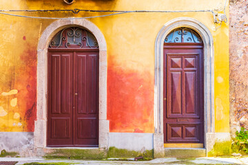 Sticker - Italy, Sicily, Province of Messina, Novara di Sicilia. Decorative doors in the medieval hill town of Novara di Sicilia.