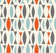 Seamless abstract mid century modern pattern. Retro design of geometric shapes. Use for backgrounds, fabric design, wrapping paper, scrapbooks and covers. Vector illustration.