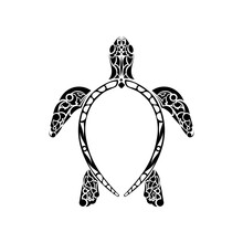 Tribal Polynesian Turtle Pattern. Maori And Polynesian Culture Pattern. Isolated. Vector Illustration.
