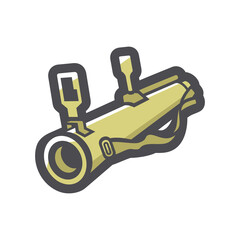 Grenade Launcher weaapon Vector icon Cartoon illustration.