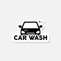 Wall Mural - Car wash sticker icon isolated on white background