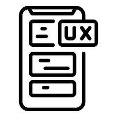 Smartphone ux interaction icon. Outline smartphone ux interaction vector icon for web design isolated on white background