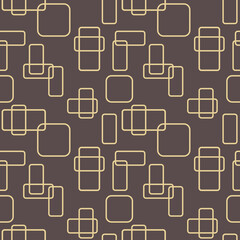 Seamless background for your designs. Modern vector brown and golden ornament. Geometric abstract pattern