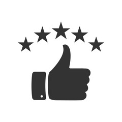 hand with thumb up and stars icon