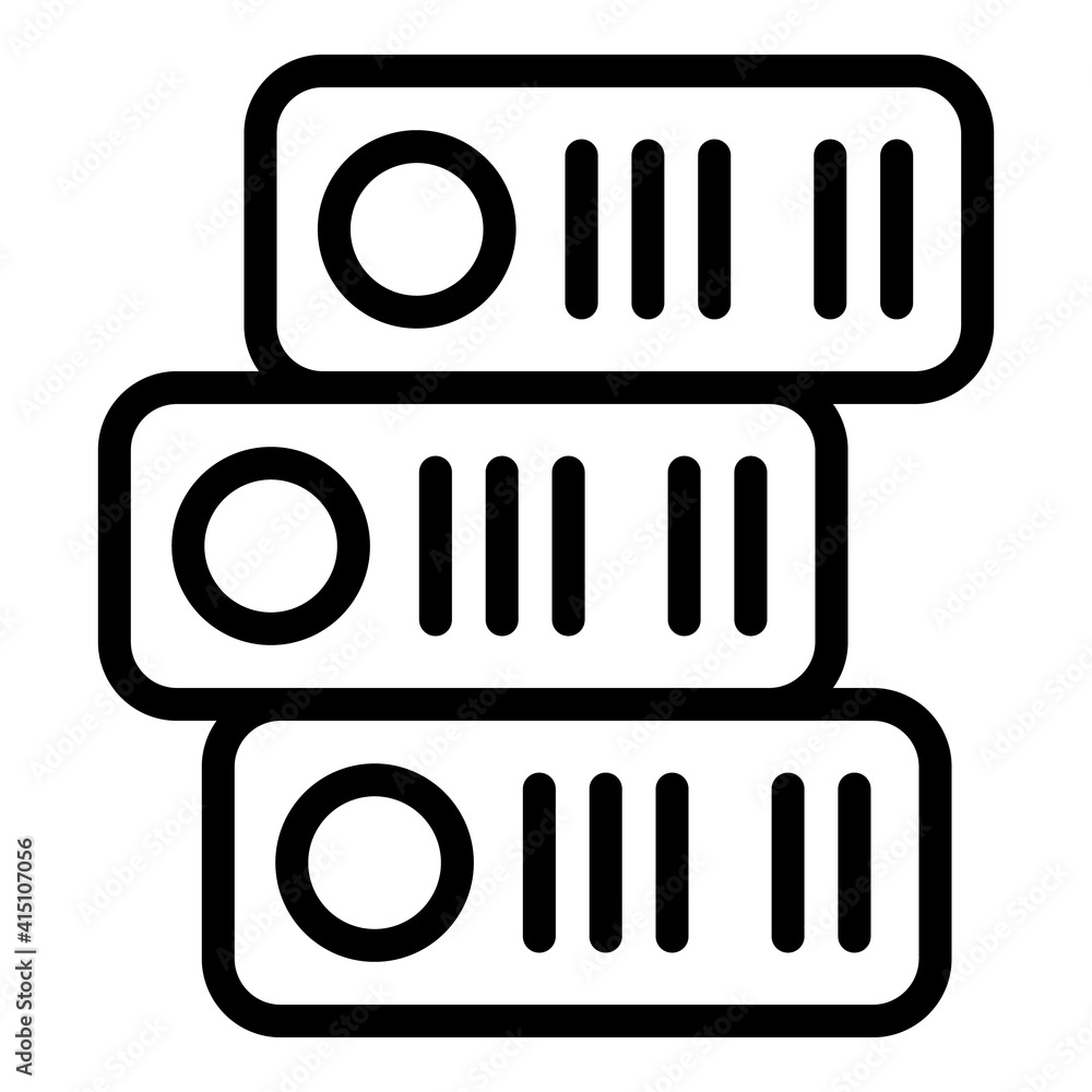 Office stack folders icon. Outline office stack folders vector icon for web design isolated on white background