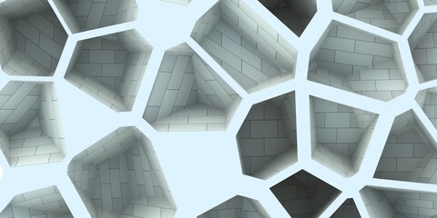 Poster - 3d illustration of parametric architectural pattern
