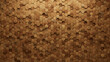 © RocknRoller Studios - Wood Block Wall background. Mosaic Wallpaper with Light and Dark Timber Hexagon tile pattern. 3D Render