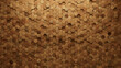 © RocknRoller Studios - Wood Block Wall background. Mosaic Wallpaper with Light and Dark Timber Hexagon tile pattern. 3D Render