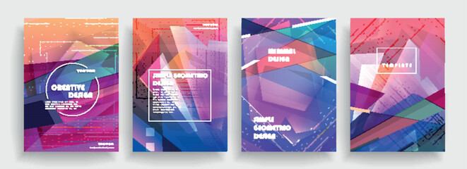 Wall Mural - Artistic covers design. Creative colors backgrounds. Trendy futuristic design	