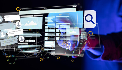develop interface web application in hand