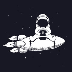 astronaut and smartphone