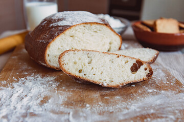 Homemade fresh bread.