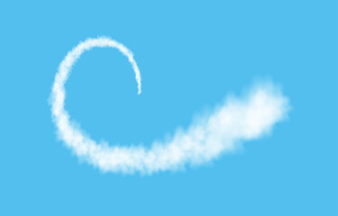 Wall Mural - Plane track isolated on blue background.