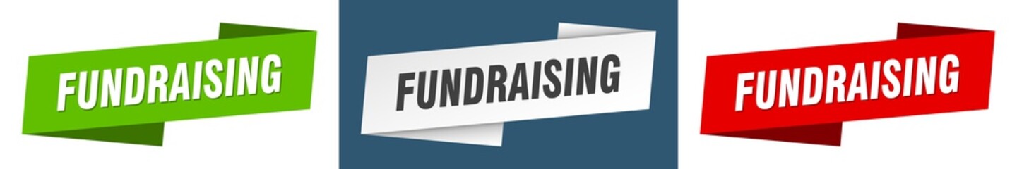 Wall Mural - fundraising banner. fundraising ribbon label sign set