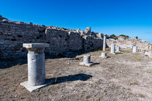 Ruins Of Ancient Thera, Santorini, Cyclades, Greek Islands
