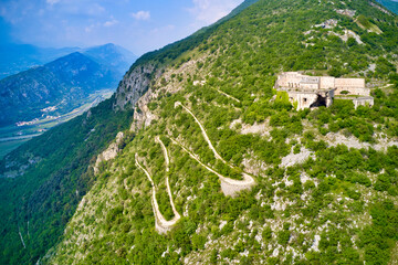 Wall Mural - Italy, Valpolicella, Fort Mollinary was built by Austria-Hungarian Empire by mid 19th Century, now in ruins after WWII bombing