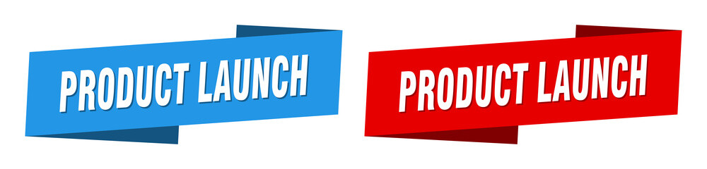 Poster - product launch banner. product launch ribbon label sign set