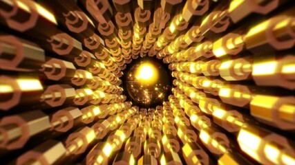 Wall Mural - Abstract background 3D animation shiny jewelry like structure rotating  and transforming in space seamless loop