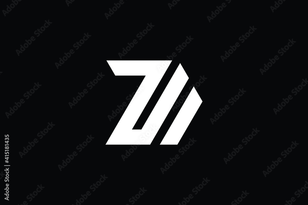 ZD logo letter design on luxury background. DZ logo monogram initials letter concept. ZD icon logo design. DZ elegant and Professional letter icon design on black background. Z D DZ ZD