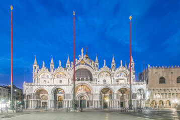 Sticker - Italy, Venice. St. Mark's Basilica built in the 11th century at dawn