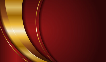 Wall Mural - dark red and gold abstract background luxury light golden line template premium design . elegant sha