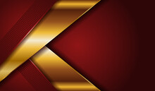Dark Red And Gold Abstract Background Luxury Light Golden Line Template Premium Design . Elegant Shape Paper Element Decoration Illustration For Cover Magazine , Poster , Flyer , Invitation