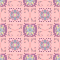 Wall Mural - Ornate Abstract Pink And Purple Decorative Pattern