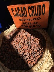 Raw Cacao for sale in the market in Oaxaca, Mexico