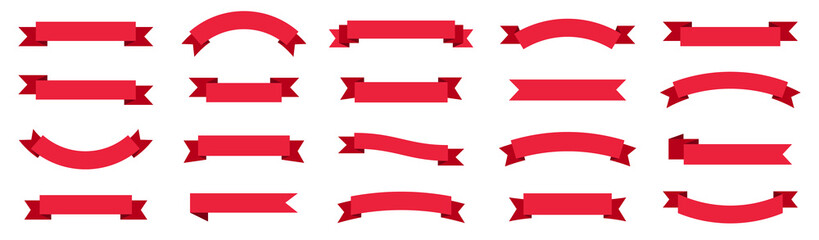 Wall Mural - ribbon banner set. ribbons collection. vector illustration