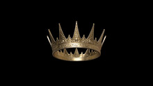 Golden Crown With Dark Background