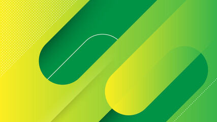 Canvas Print - Abstract Modern Background with Memphis Diagonal Lines Element and Green Yellow Vibrant Color Gradient
