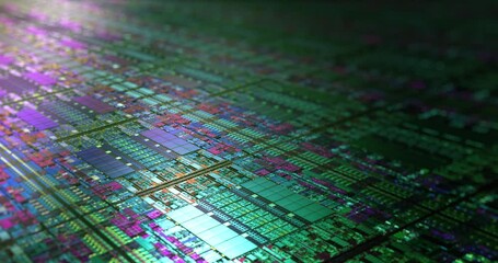 Wall Mural - silicon semiconductor lithography technology background. system on a chip soc concept. manufacturing