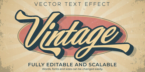 retro, vintage text effect, editable 70s and 80s text style