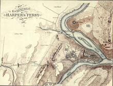 Map Of Harper's Ferry, West Virginia In 1864,