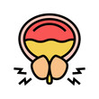 prostate blocking urine canal color icon vector. prostate blocking urine canal sign. isolated symbol illustration