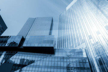 Wall Mural - Looking up at the commercial buildings in downtown Guangzhou, China