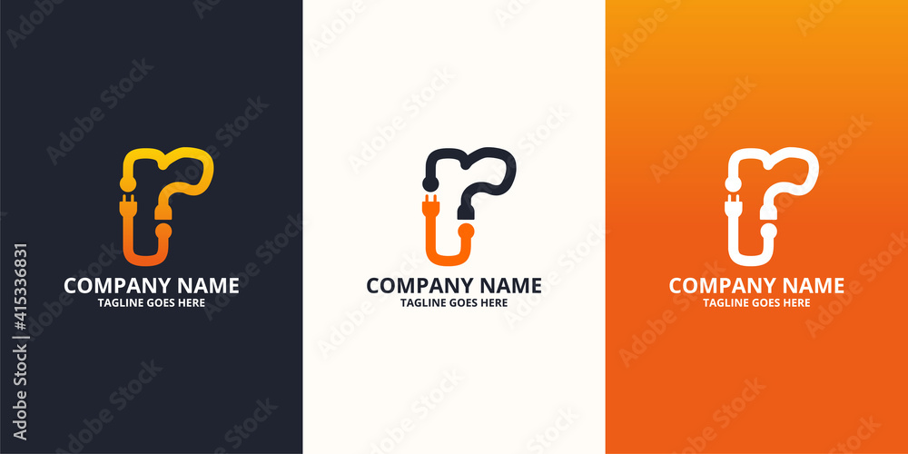 Vector de Stock Electric initial letter R Logo Icon Template ...