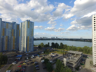 Wall Mural - Residential area of Kiev (drone image).