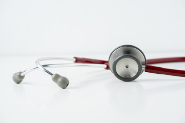 Wall Mural - Stethoscope isolated on white background, Medical tool.