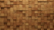 © RocknRoller Studios - Wood Block Wall background. Mosaic Wallpaper with Light and Dark Timber Square tile pattern. 3D Render