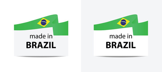 Wall Mural - made in brazil vector stamp. badge with brazil flag	
