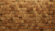 © RocknRoller Studios - Wood Block Wall background. Mosaic Wallpaper with Light and Dark Timber Square tile pattern. 3D Render