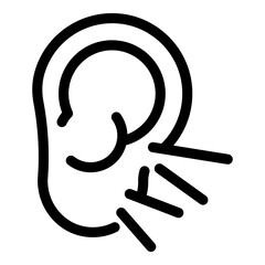 Sticker - Ear sense icon. Outline ear sense vector icon for web design isolated on white background